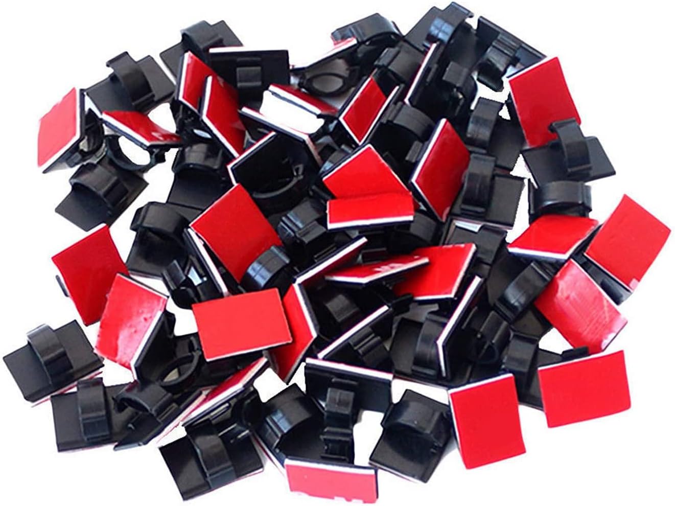 Adhesive Clips Strong Wire Holders 100 Pack Self-Adhesive Wire Clip Cable Cord Desk Management for Office Home and Car